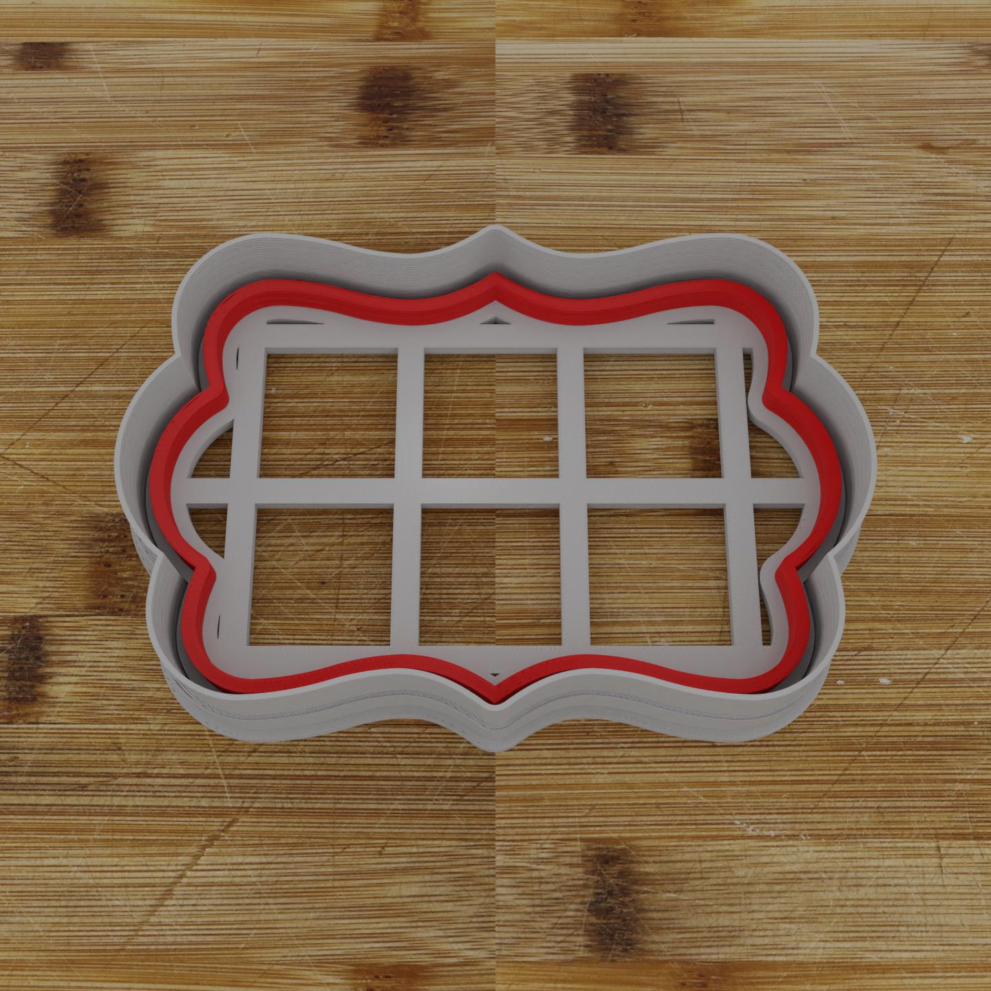 Wide Shield Label Cookie Cutter | Personalization Available | Custom Embosser