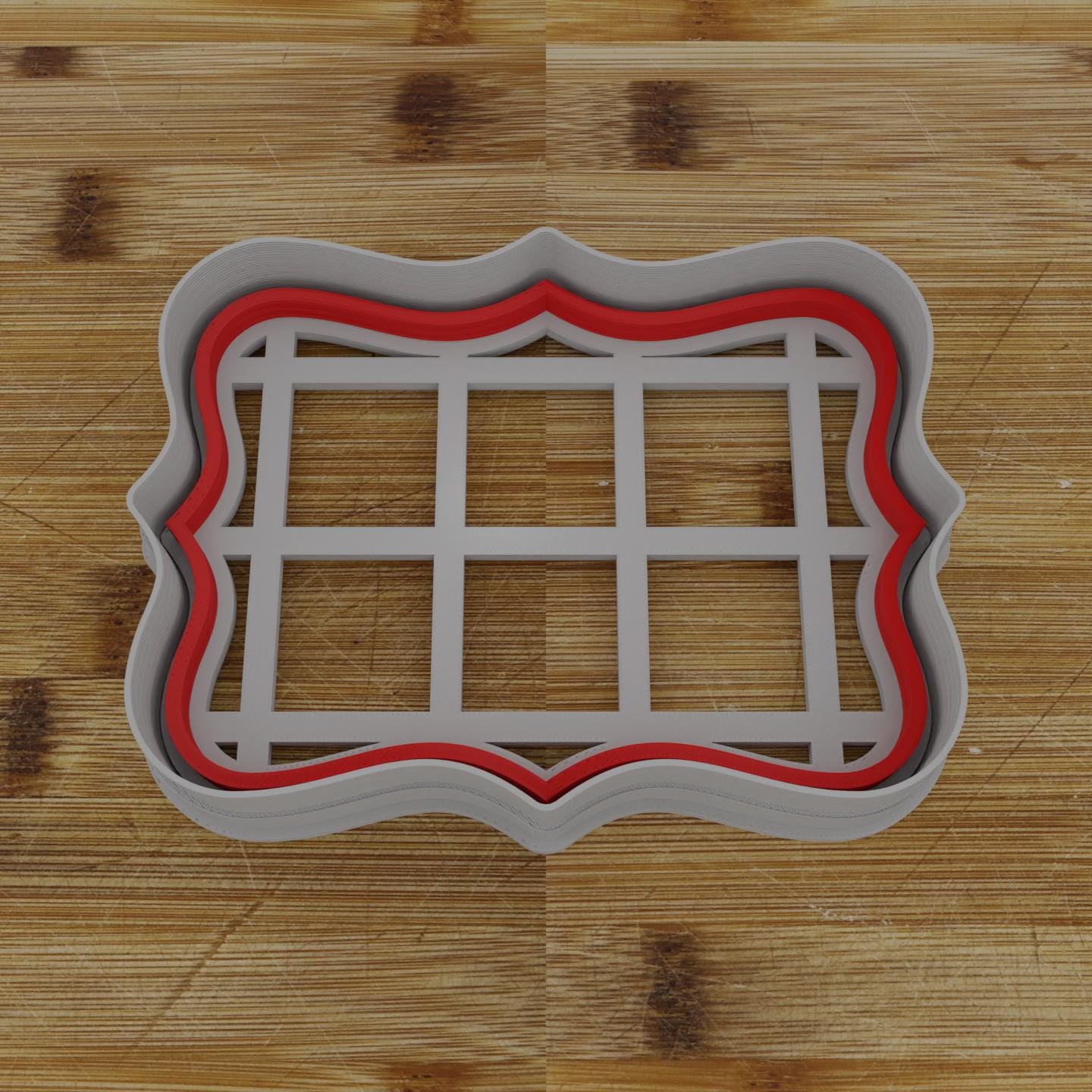 Ornate Shield Label Cookie Cutter | Personalization Available | Custom Embosser