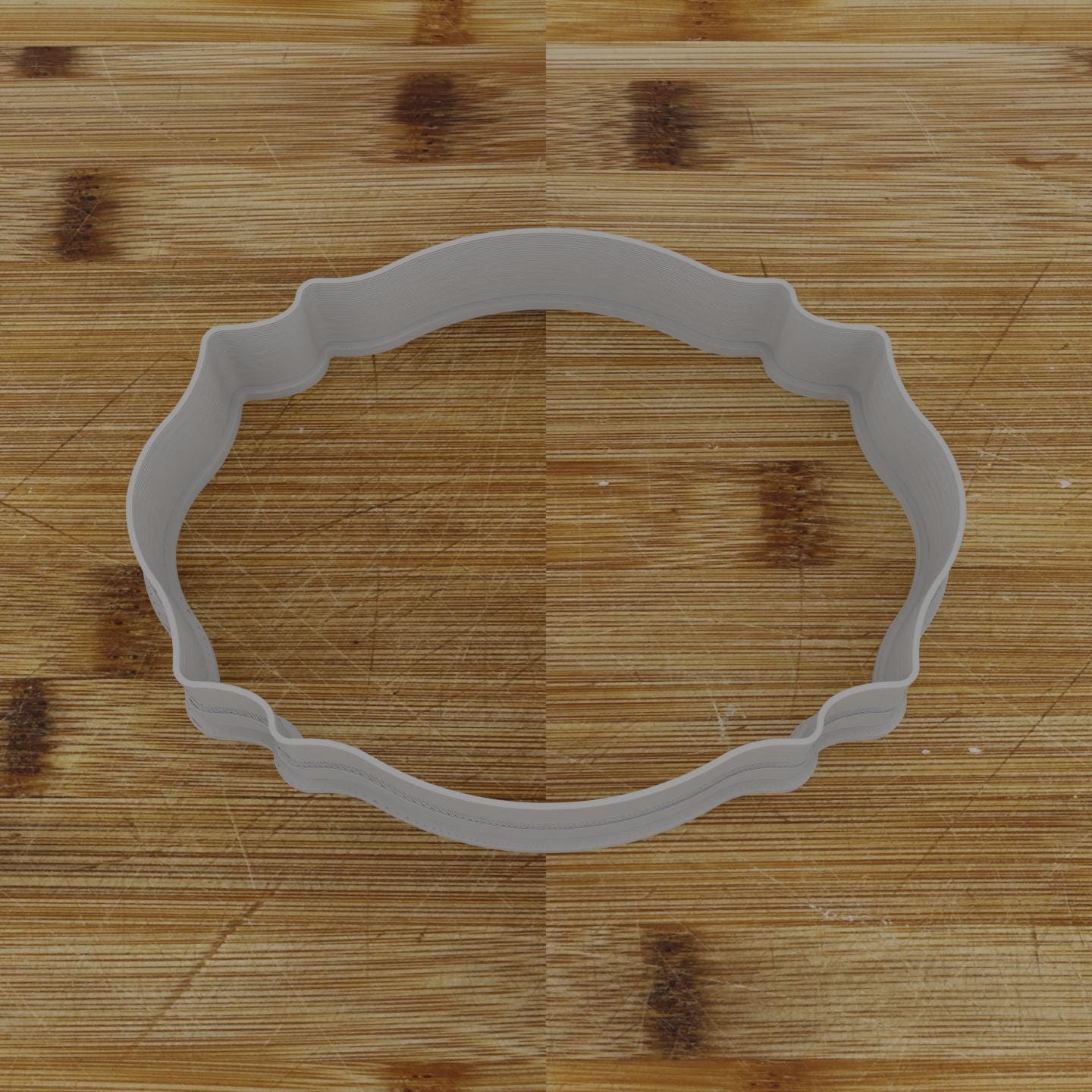 Wide Shield Label Cookie Cutter | Personalization Available | Custom Embosser