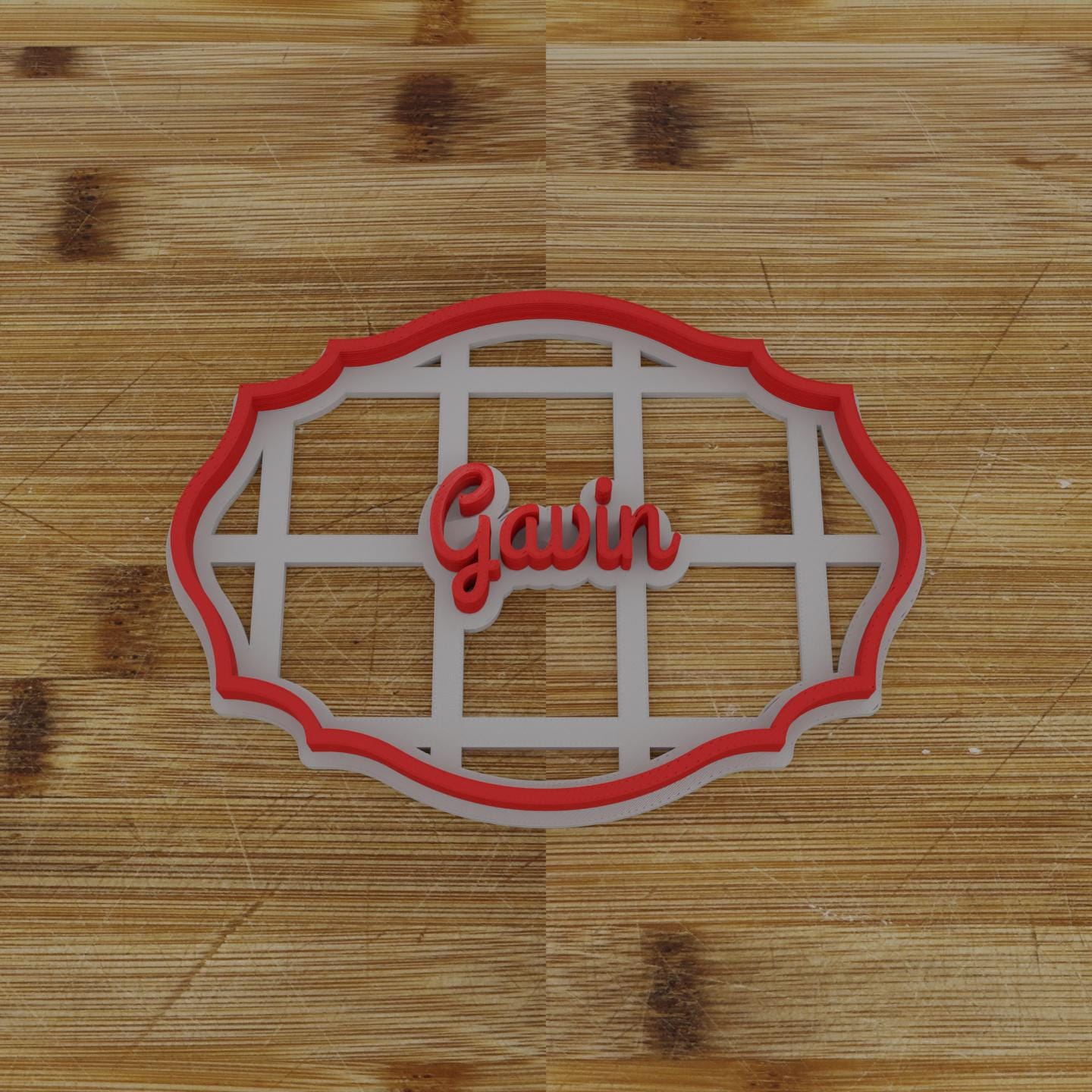 Wide Shield Label Cookie Cutter | Personalization Available | Custom Embosser