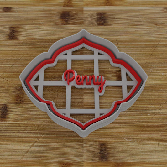 Ornate Shield Label Cookie Cutter | Personalization Available | Custom Embosser