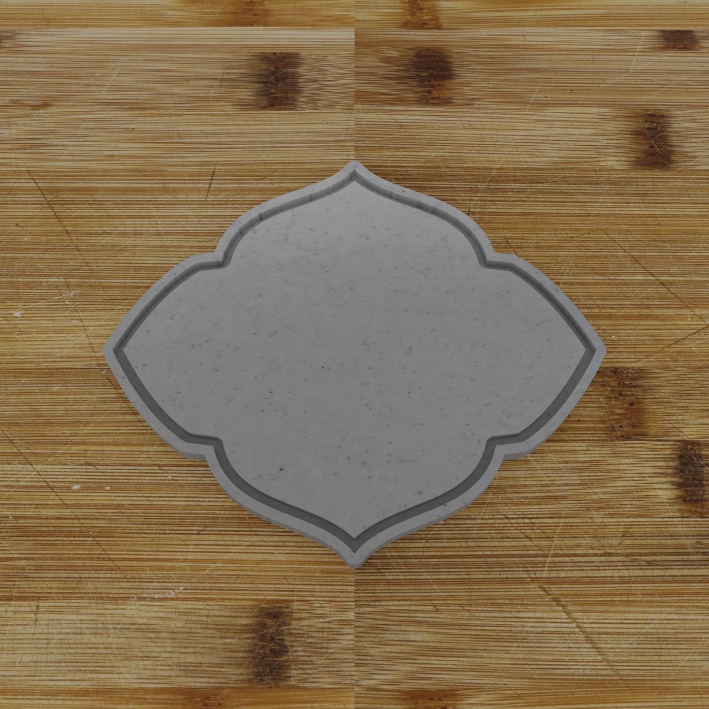 Ornate Shield Label Cookie Cutter | Personalization Available | Custom Embosser