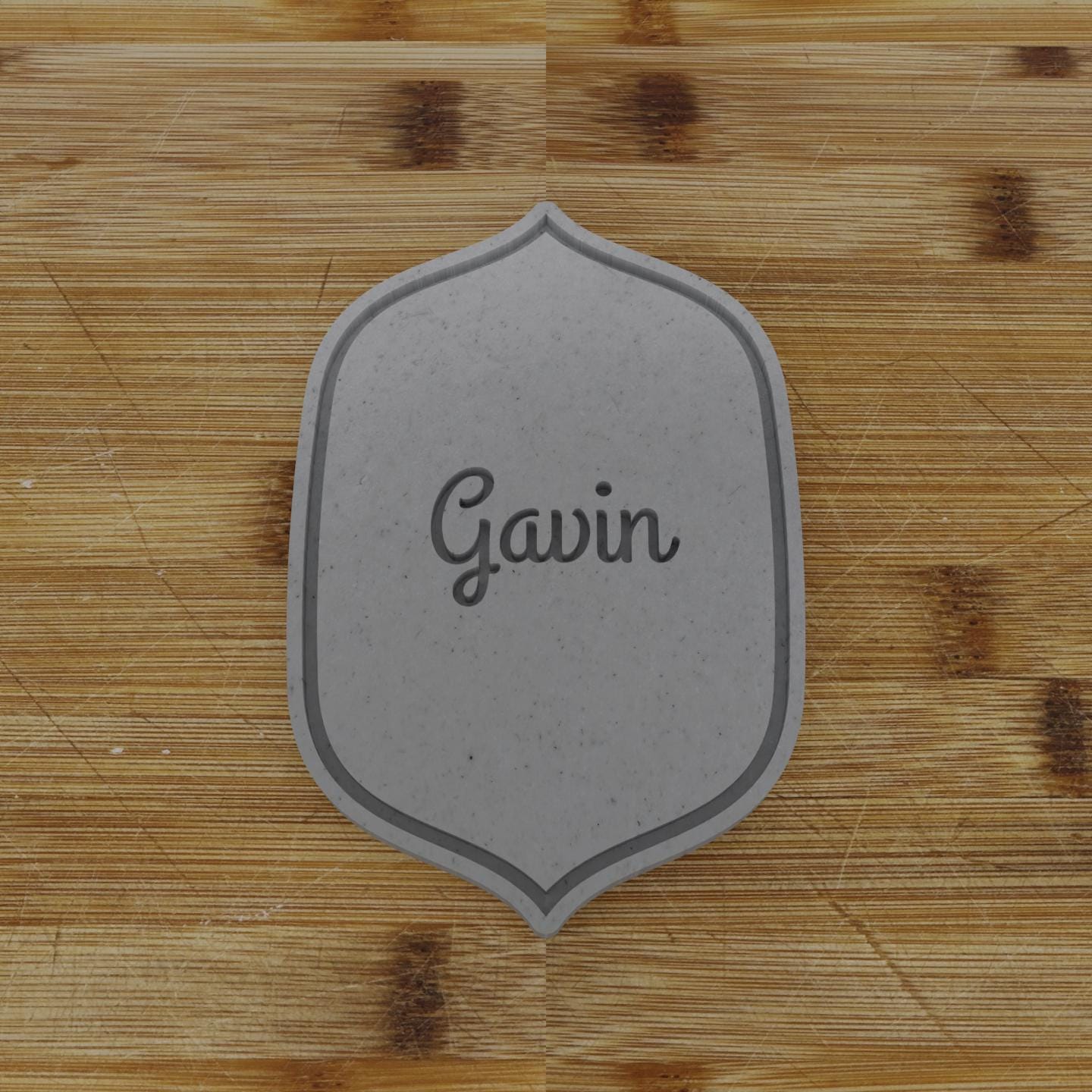 Round Label with Ribbon Cookie Cutter | Personalization Available | Custom Embosser