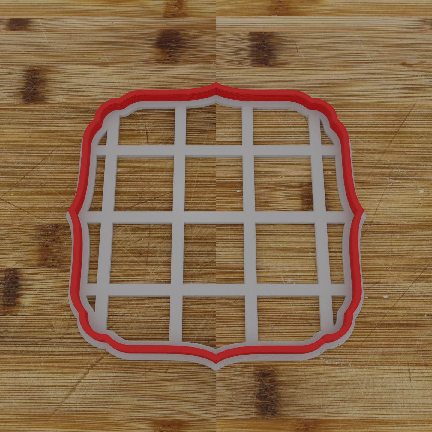 Ornate Shield Label Cookie Cutter | Personalization Available | Custom Embosser