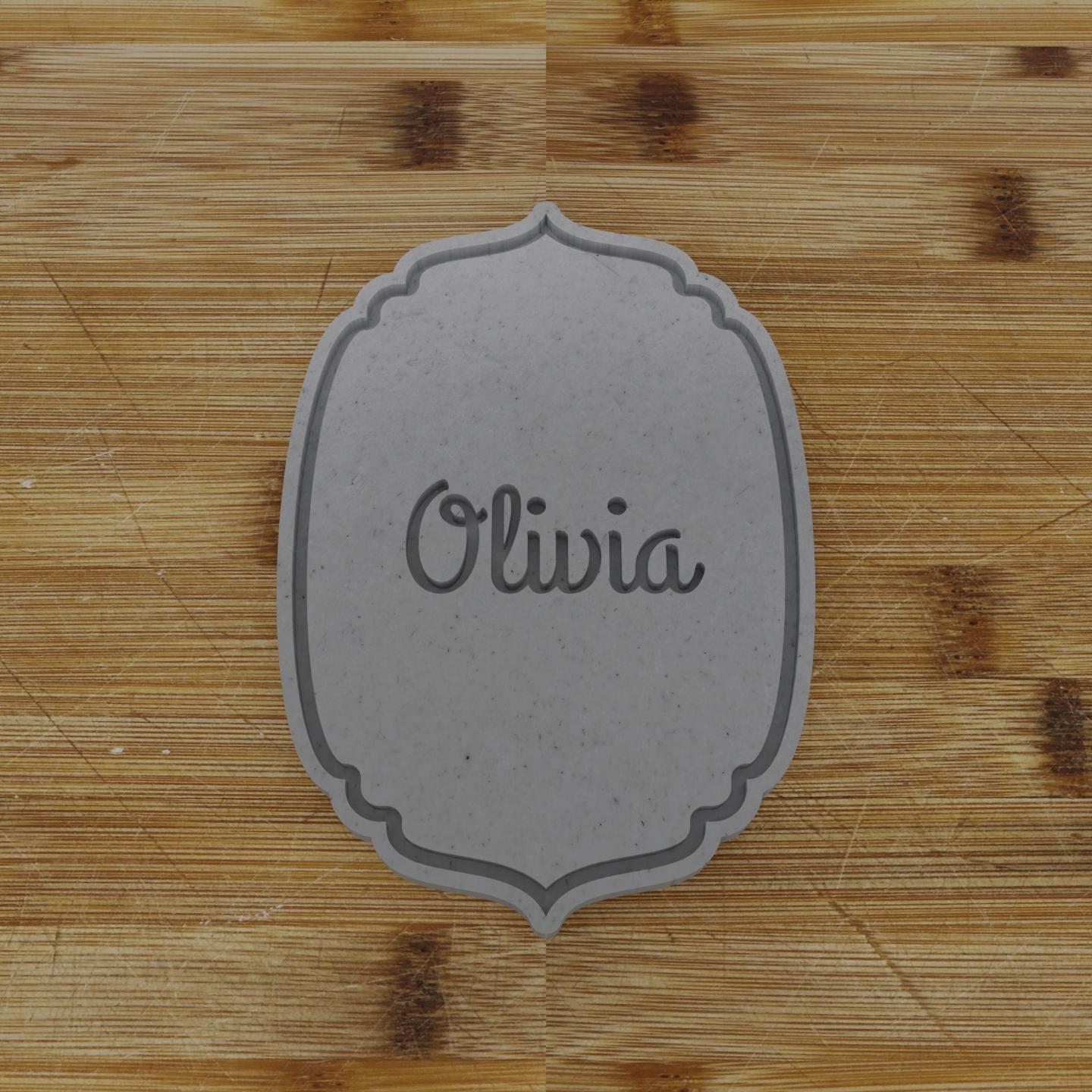 Simple Rectangular Plaque Cookie Cutter | Personalization Available | Custom Embosser