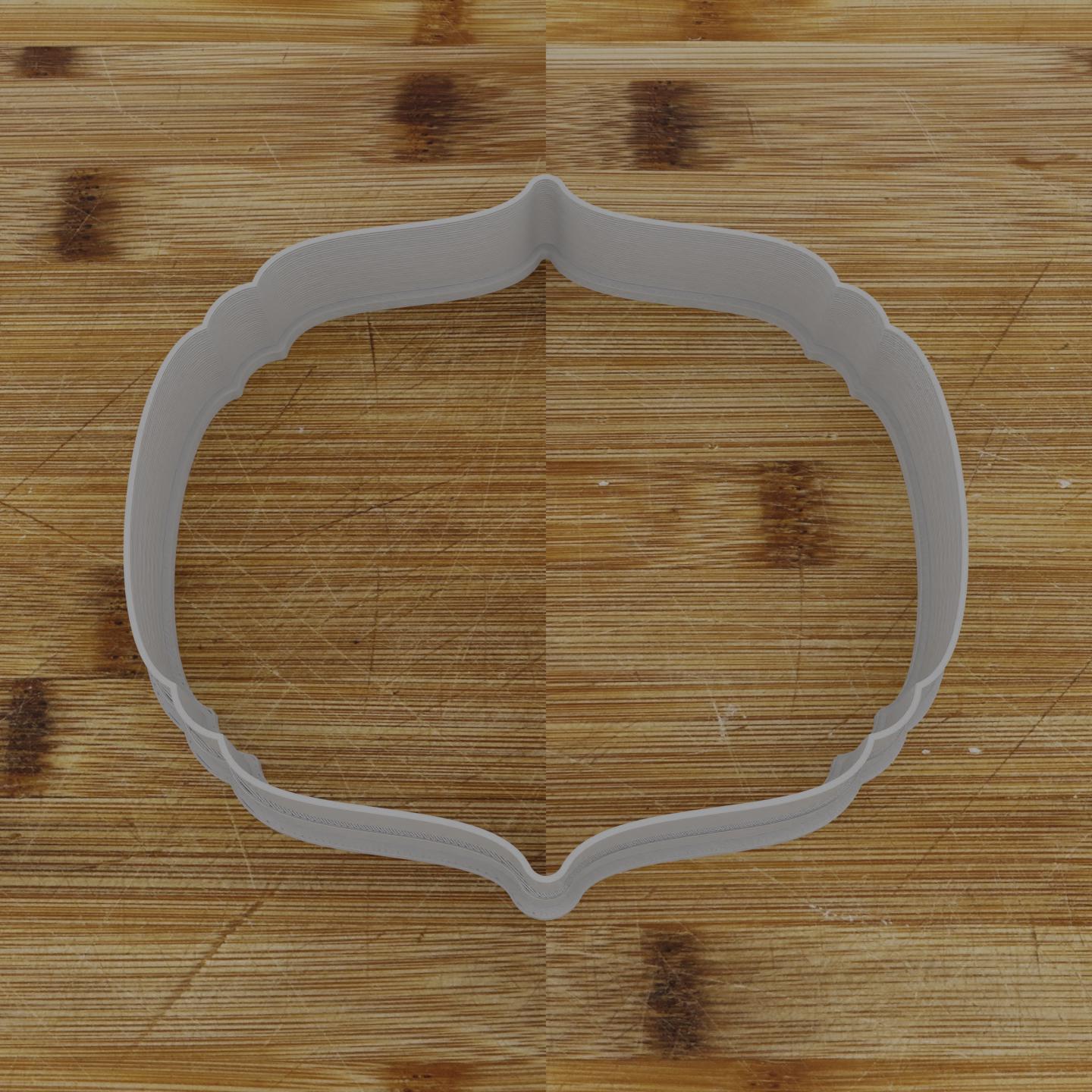 Wide Shield Label Cookie Cutter | Personalization Available | Custom Embosser