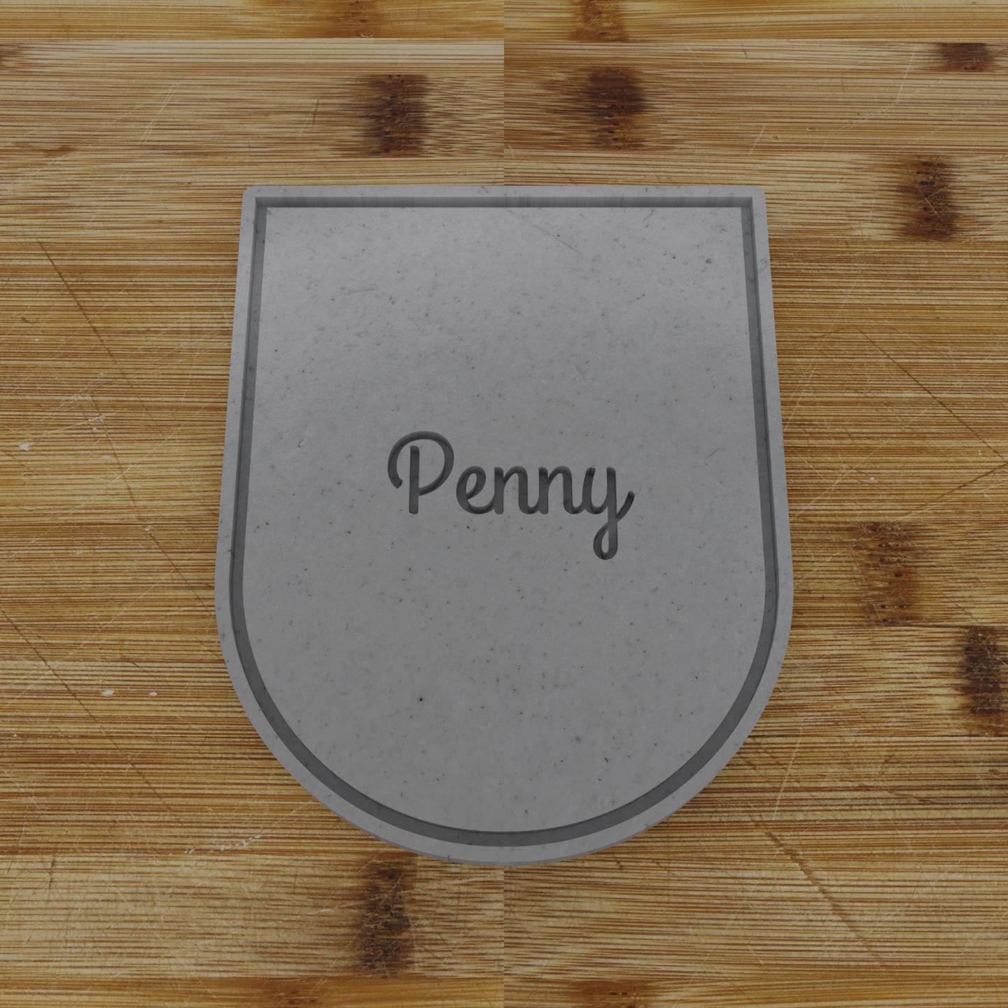 Round Label with Ribbon Cookie Cutter | Personalization Available | Custom Embosser