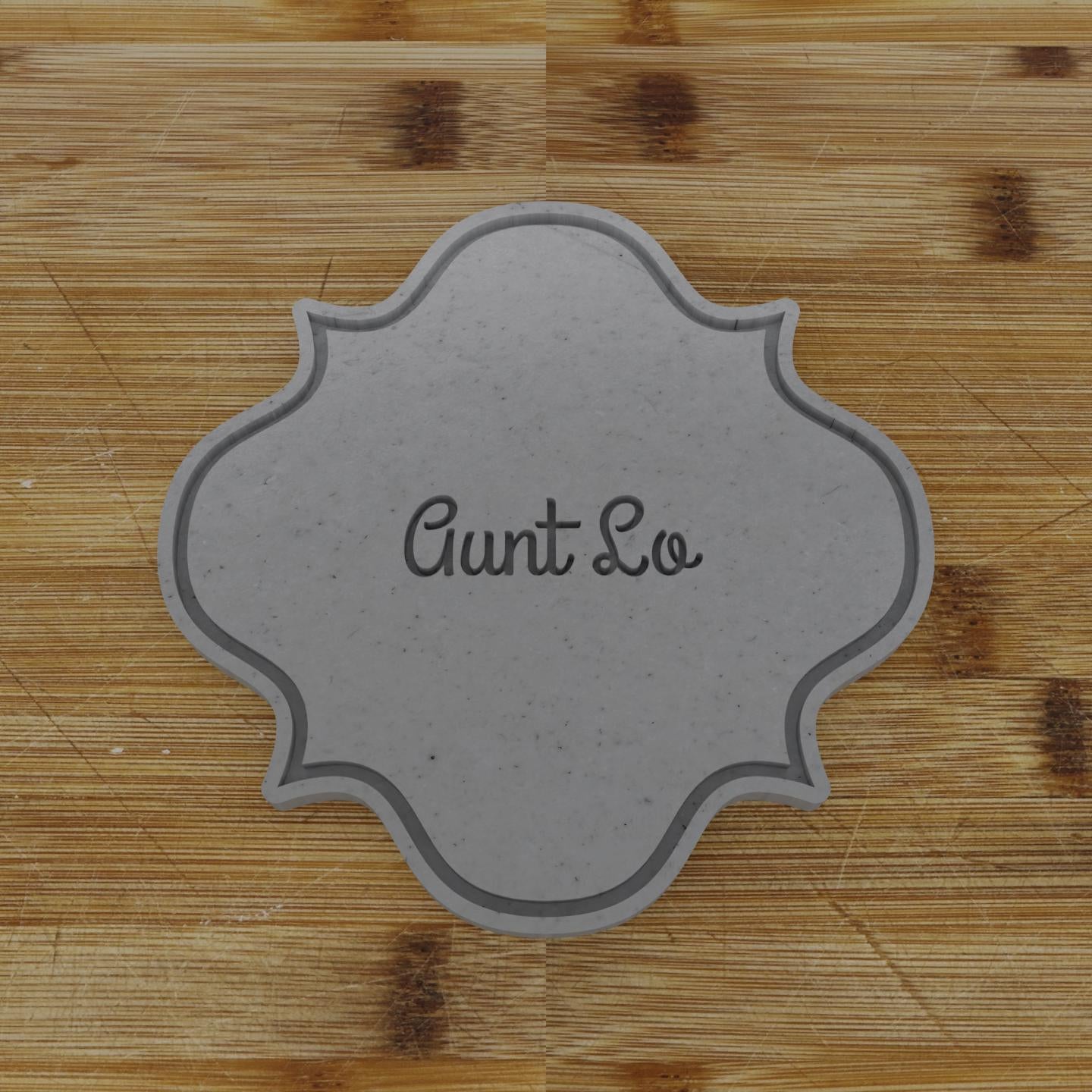 Round Label with Ribbon Cookie Cutter | Personalization Available | Custom Embosser