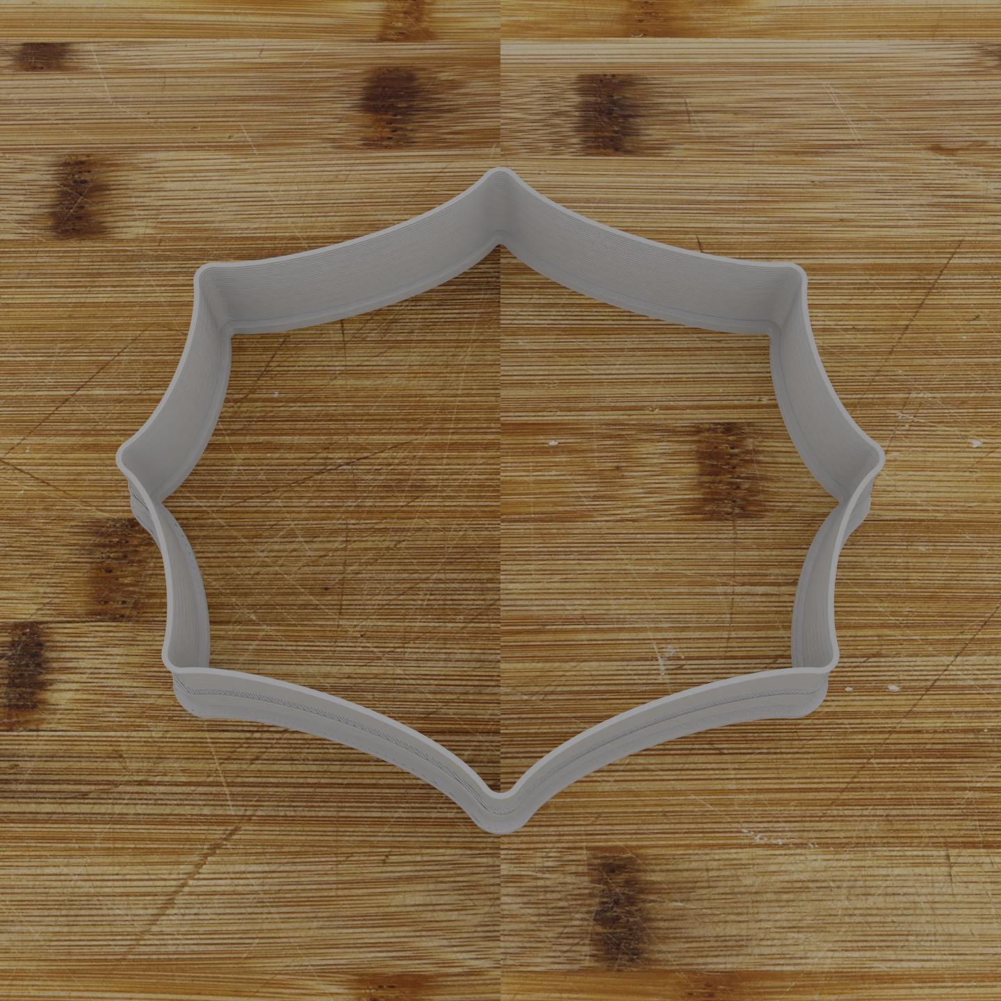 Ornate Shield Label Cookie Cutter | Personalization Available | Custom Embosser