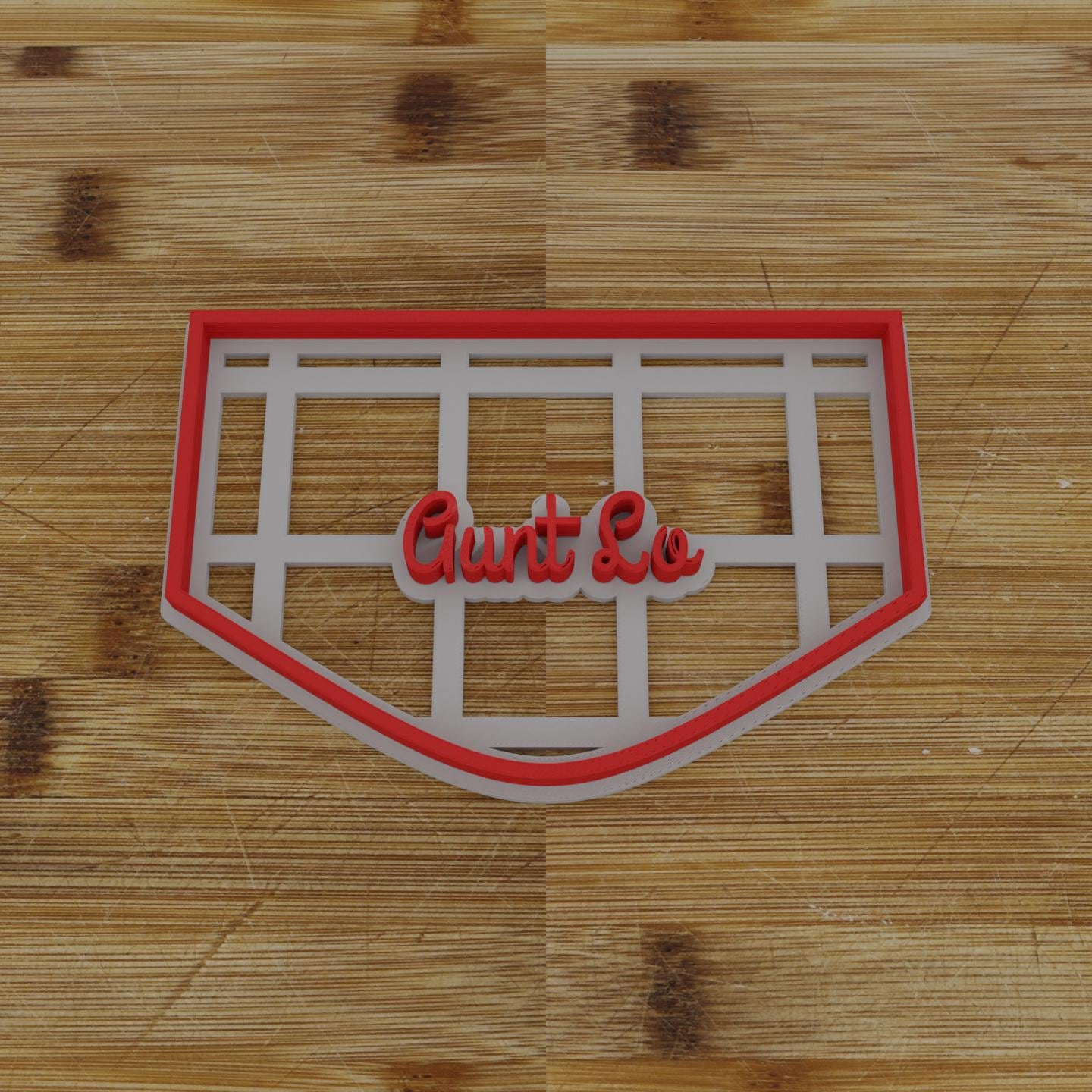 Wide Shield Label Cookie Cutter | Personalization Available | Custom Embosser