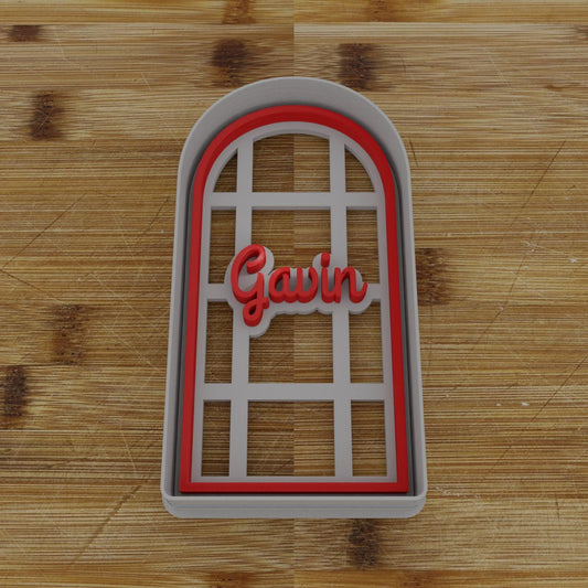 Wide Shield Label Cookie Cutter | Personalization Available | Custom Embosser