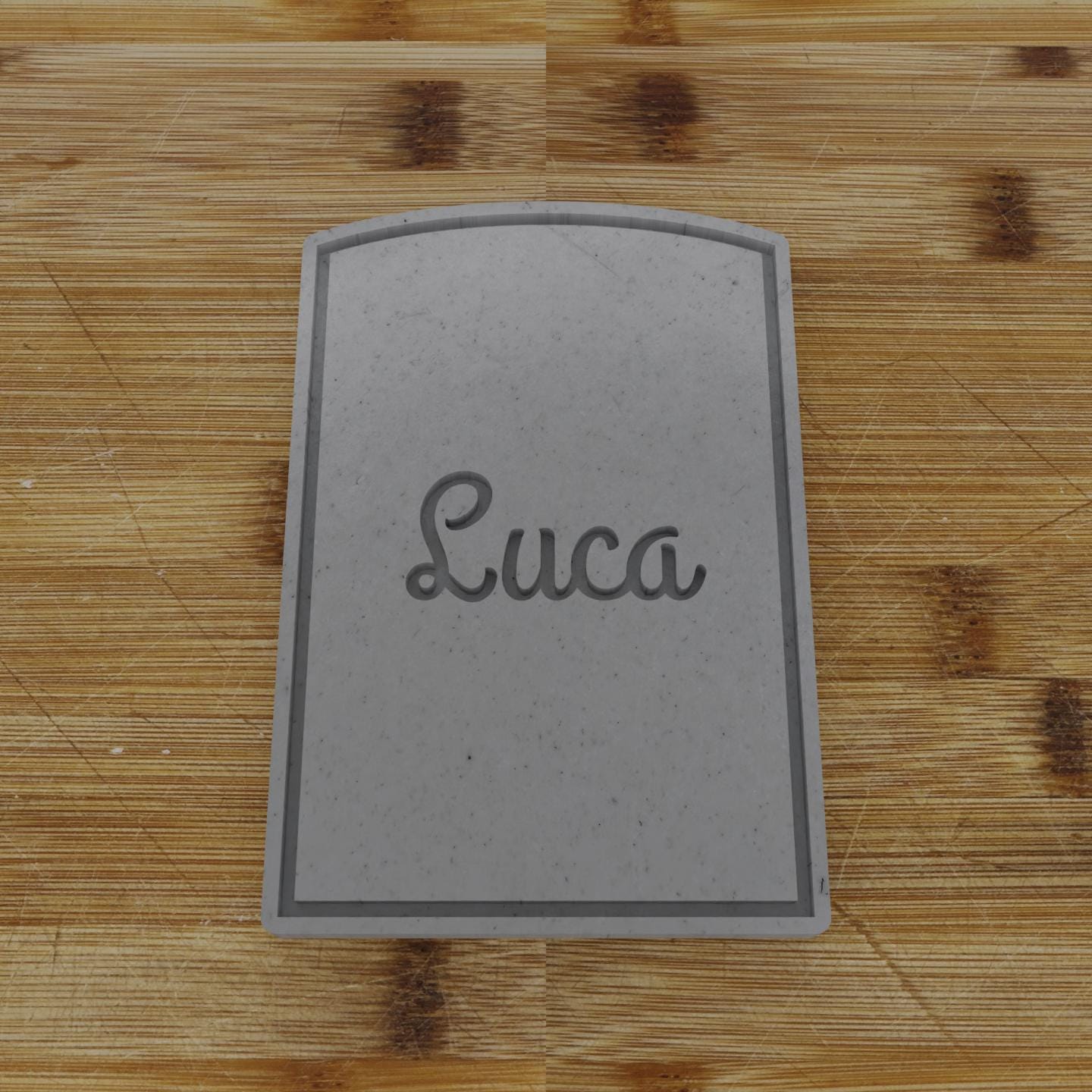 Simple Rectangular Plaque Cookie Cutter | Personalization Available | Custom Embosser