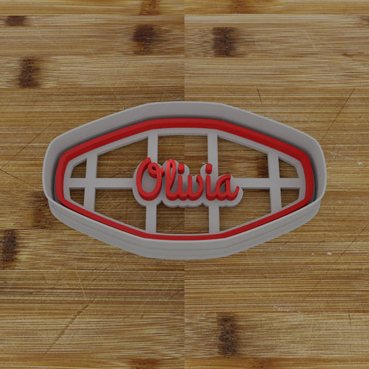 Ornate Shield Label Cookie Cutter | Personalization Available | Custom Embosser