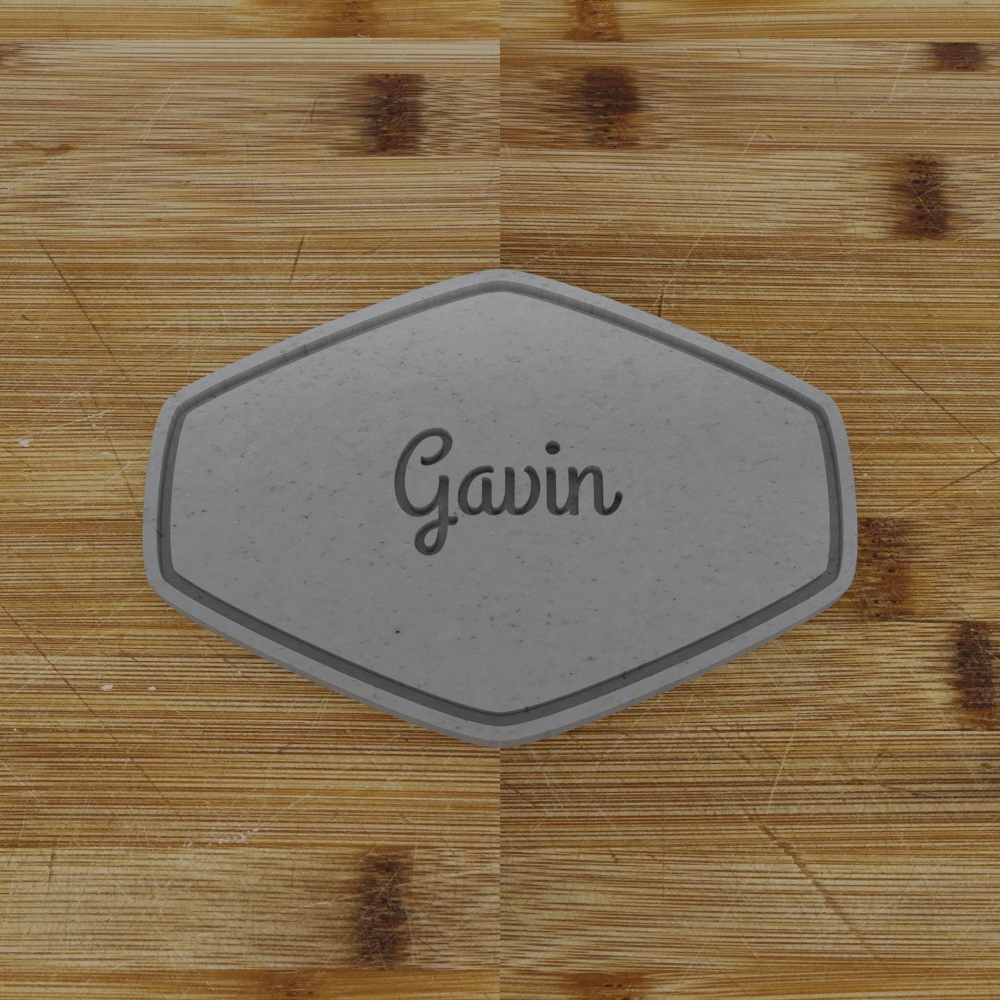 Simple Rectangular Plaque Cookie Cutter | Personalization Available | Custom Embosser