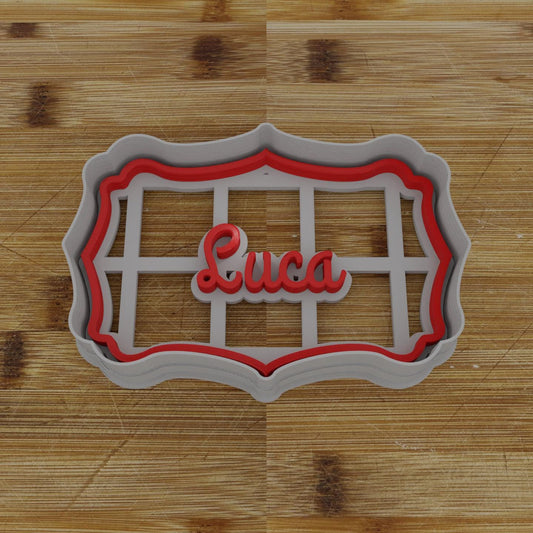 Simple Rectangular Plaque Cookie Cutter | Personalization Available | Custom Embosser