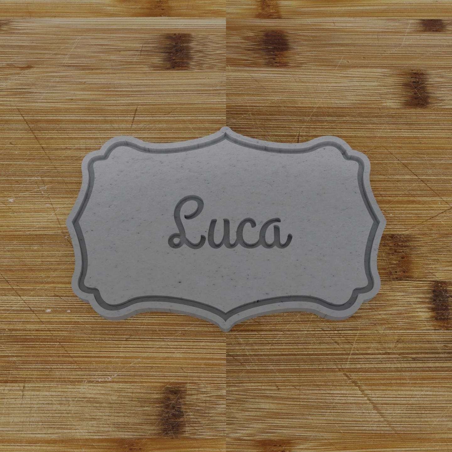 Simple Rectangular Plaque Cookie Cutter | Personalization Available | Custom Embosser