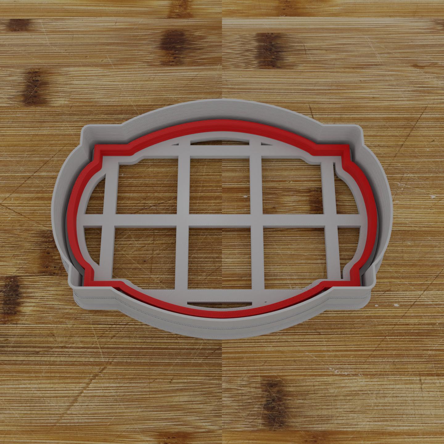 Wide Shield Label Cookie Cutter | Personalization Available | Custom Embosser