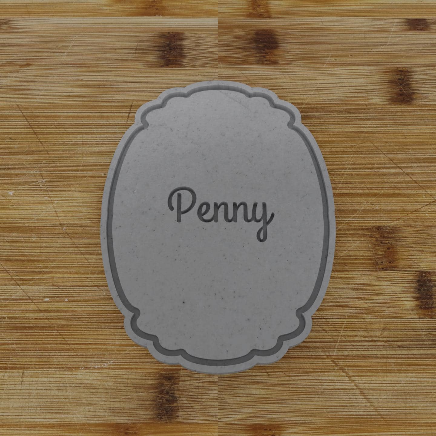 Ornate Shield Label Cookie Cutter | Personalization Available | Custom Embosser