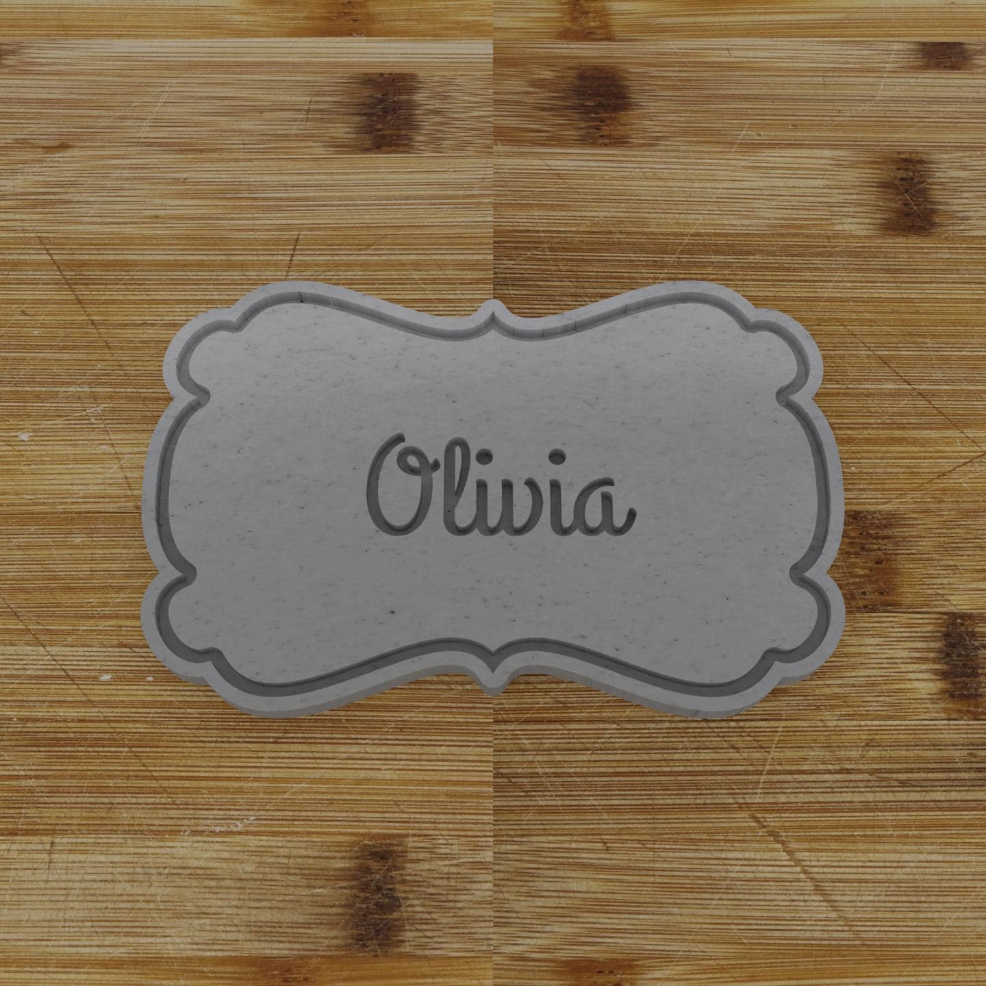 Simple Rectangular Plaque Cookie Cutter | Personalization Available | Custom Embosser