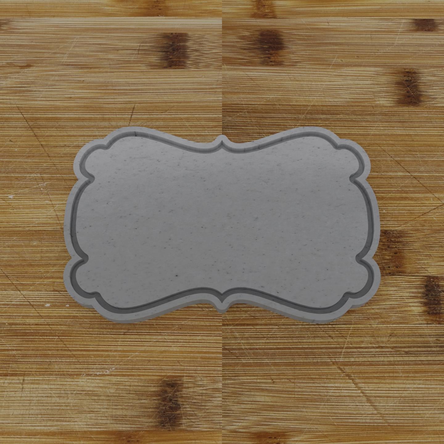 Simple Rectangular Plaque Cookie Cutter | Personalization Available | Custom Embosser