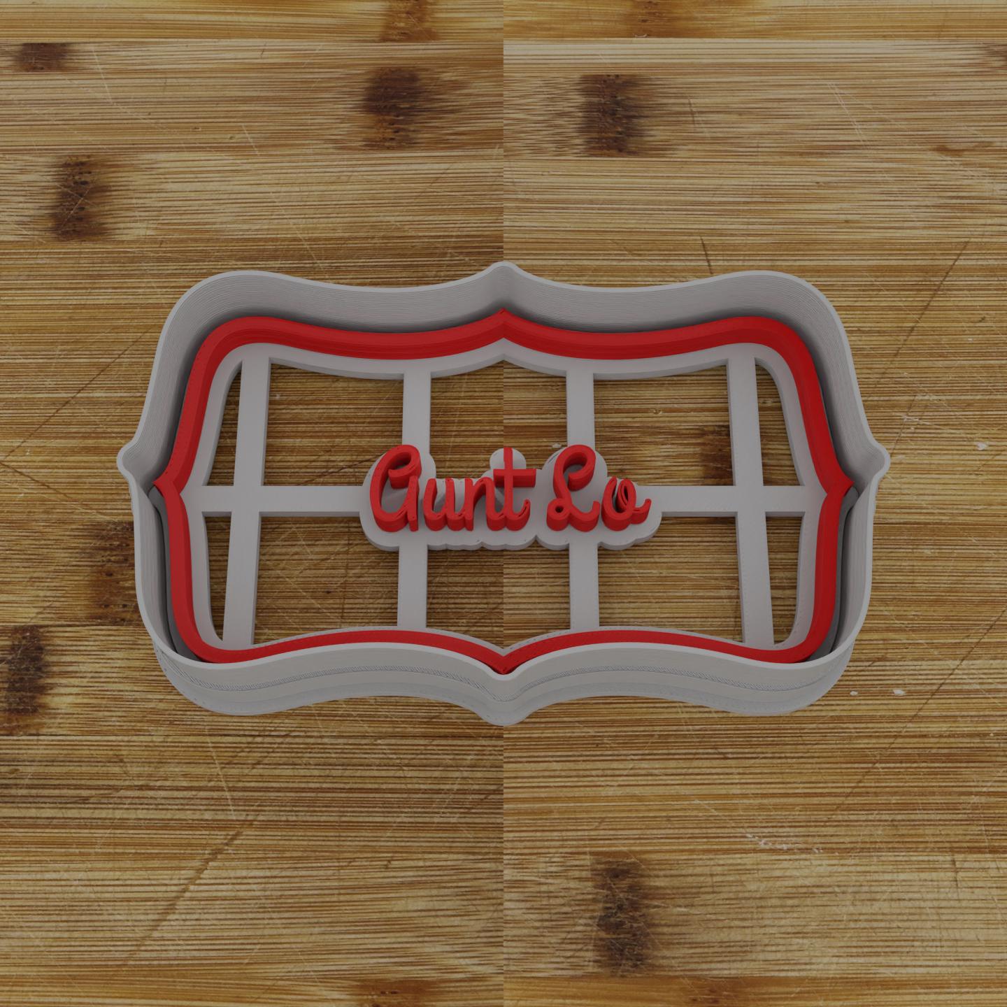 Wide Shield Label Cookie Cutter | Personalization Available | Custom Embosser