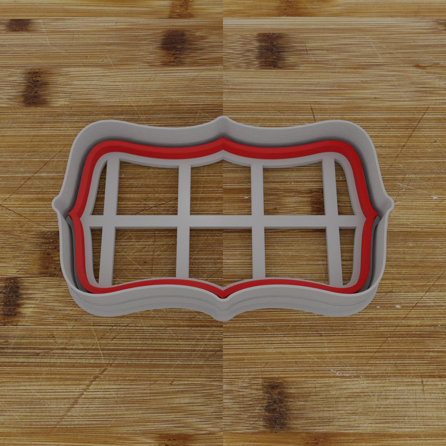 Wide Shield Label Cookie Cutter | Personalization Available | Custom Embosser