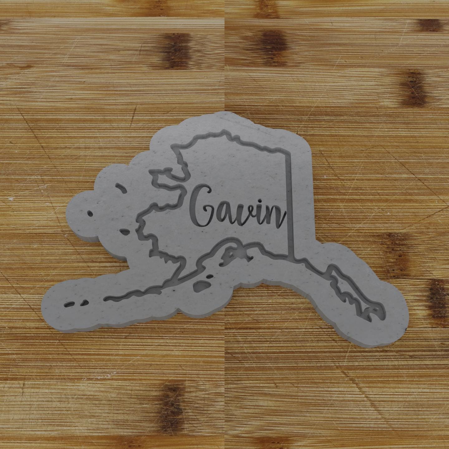 2pc Personalizable Alaska Cookie Cutter & Stamp | USA | United States Cookie Cutter