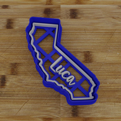 2pc Personalizable California Cookie Cutter & Stamp | USA | United States Cookie Cutter