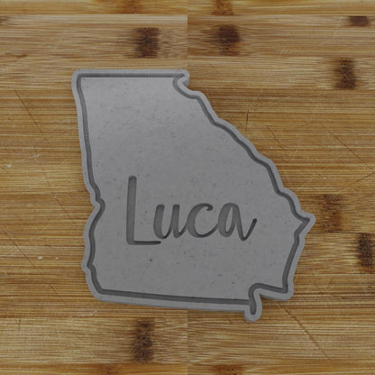 2pc Personalizable Georgia Cookie Cutter & Stamp | USA | United States Cookie Cutter