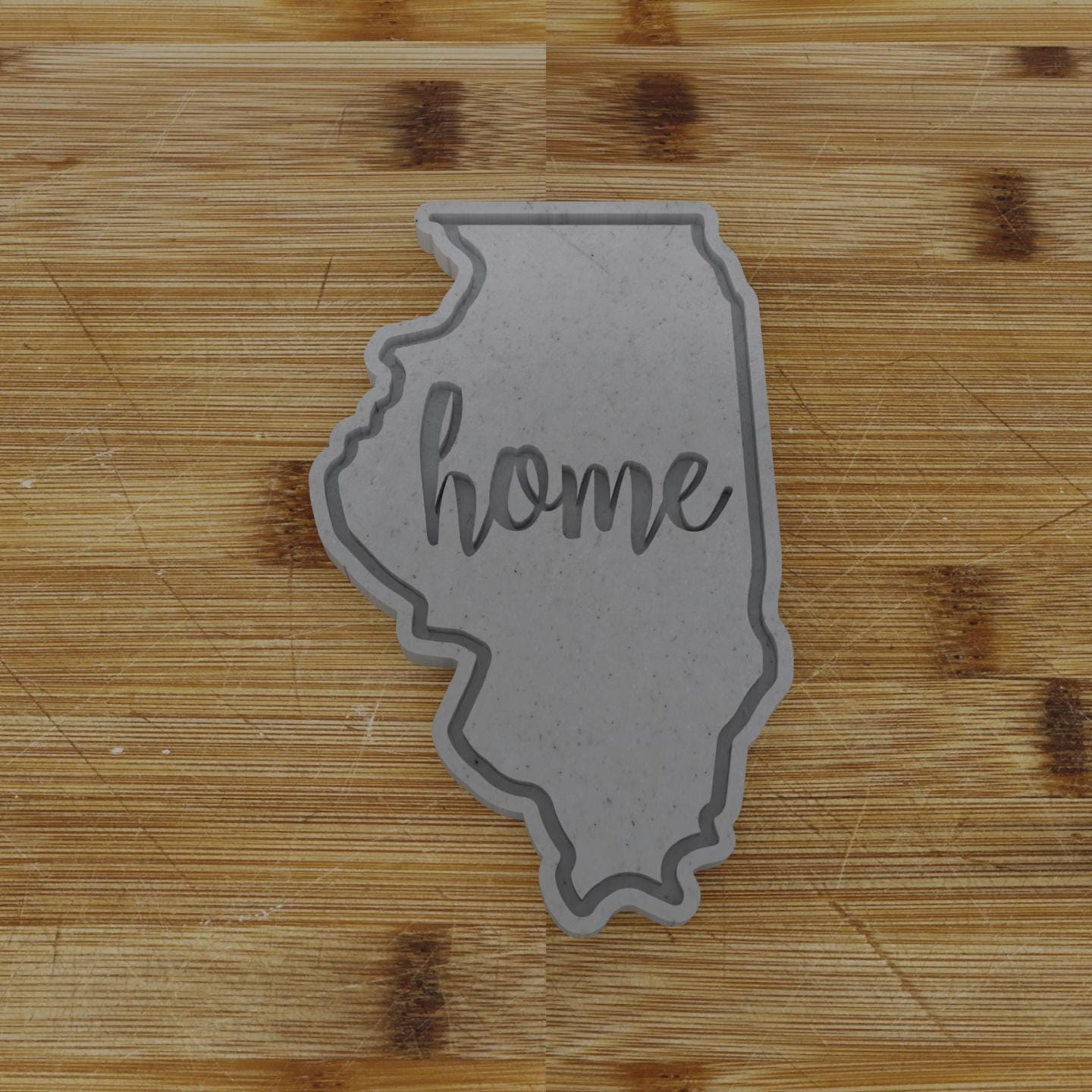 2pc Personalizable Illinois Cookie Cutter & Stamp | USA | United States Cookie Cutter