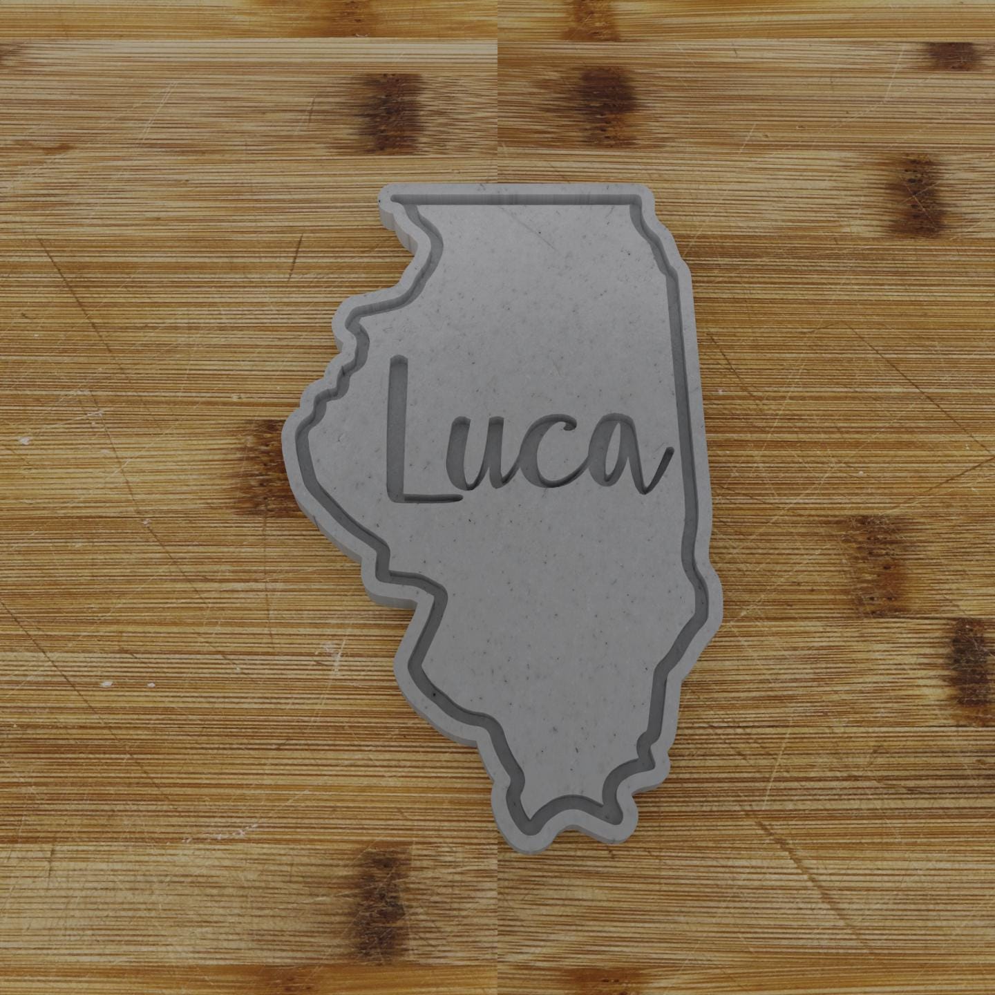 2pc Personalizable Illinois Cookie Cutter & Stamp | USA | United States Cookie Cutter