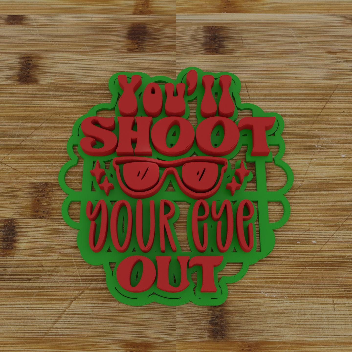 You'll Shoot Your Eye Out Cookie Cutter | 2pc Cutter and Embosser | Christmas Cookies