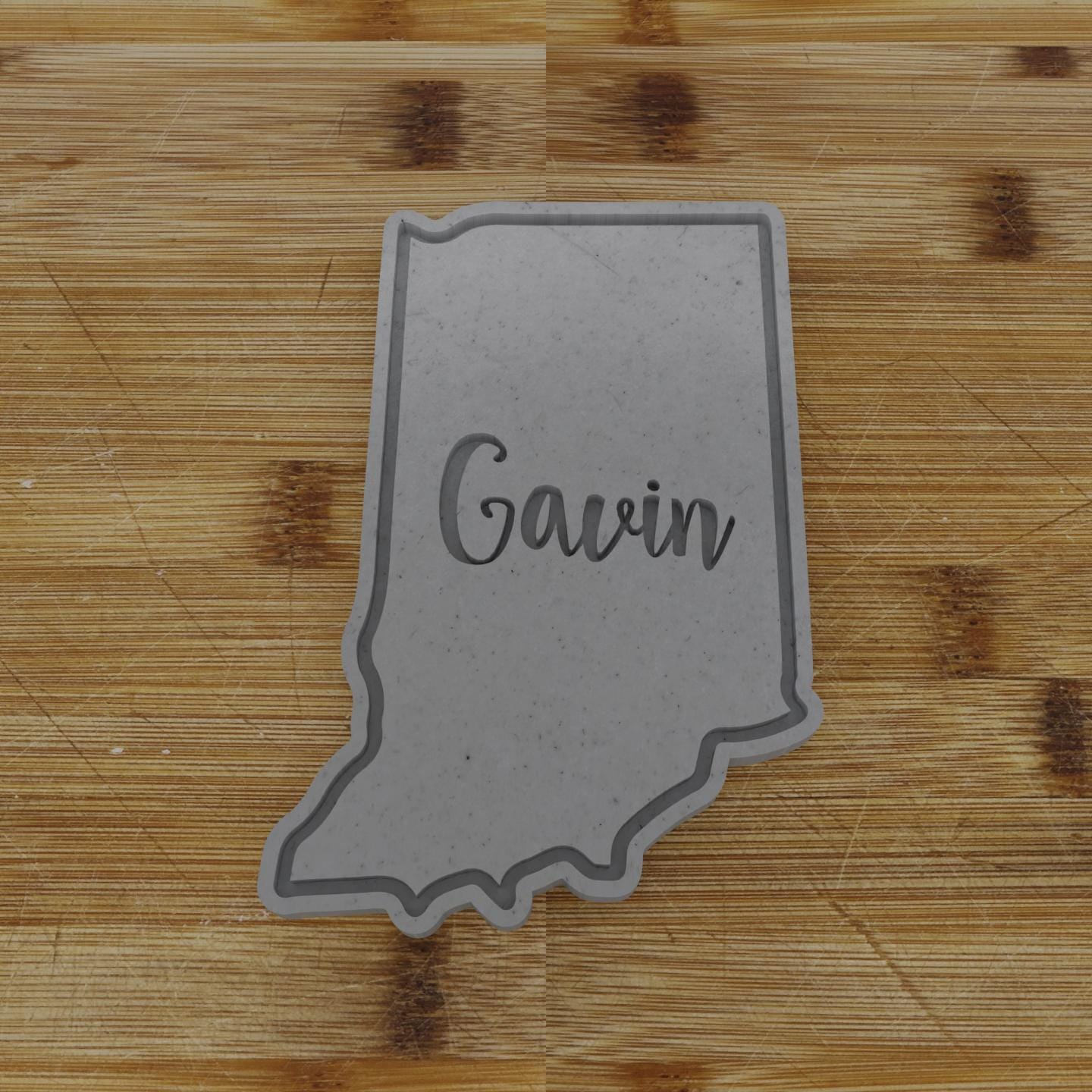 2pc Personalizable Indiana Cookie Cutter & Stamp | USA | United States Cookie Cutter