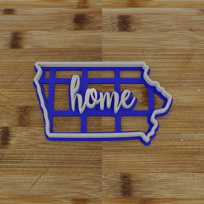 2pc Personalizable Iowa Cookie Cutter & Stamp | USA | United States Cookie Cutter