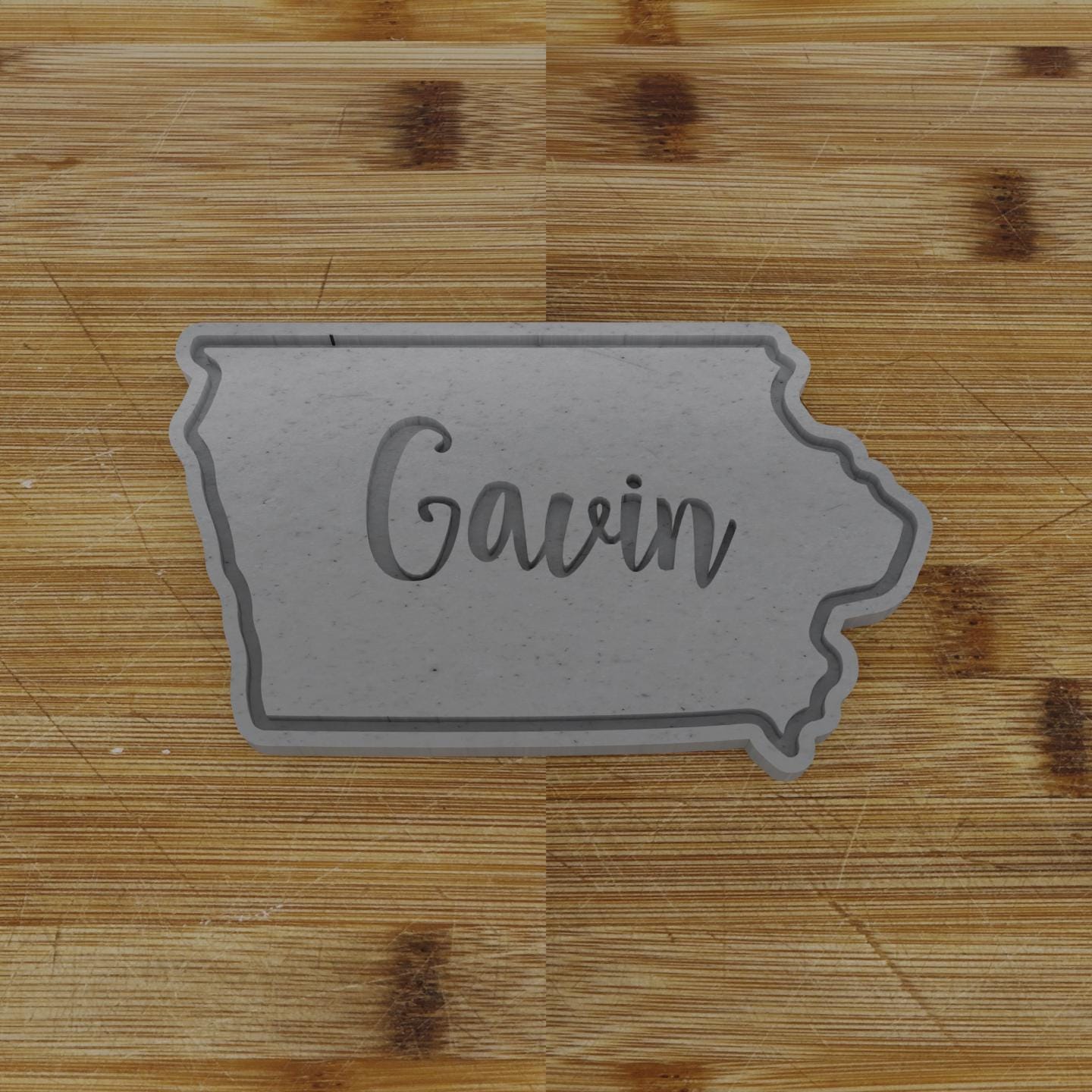 2pc Personalizable Iowa Cookie Cutter & Stamp | USA | United States Cookie Cutter