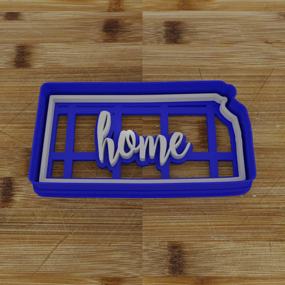 2pc Personalizable Kansas Cookie Cutter & Stamp | USA | United States Cookie Cutter