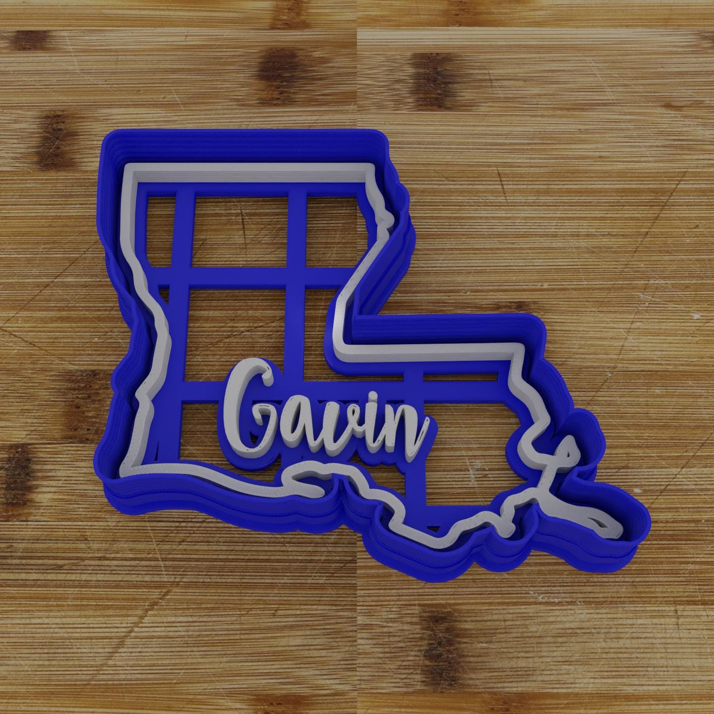 2pc Personalizable Louisiana Cookie Cutter & Stamp | USA | United States Cookie Cutter