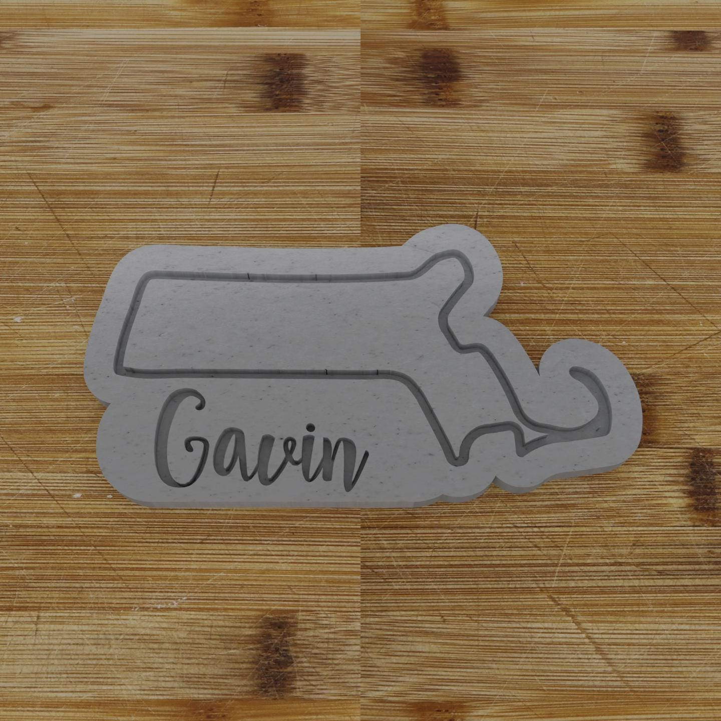 2pc Personalizable Massachusetts Cookie Cutter & Stamp | USA | United States Cookie Cutter