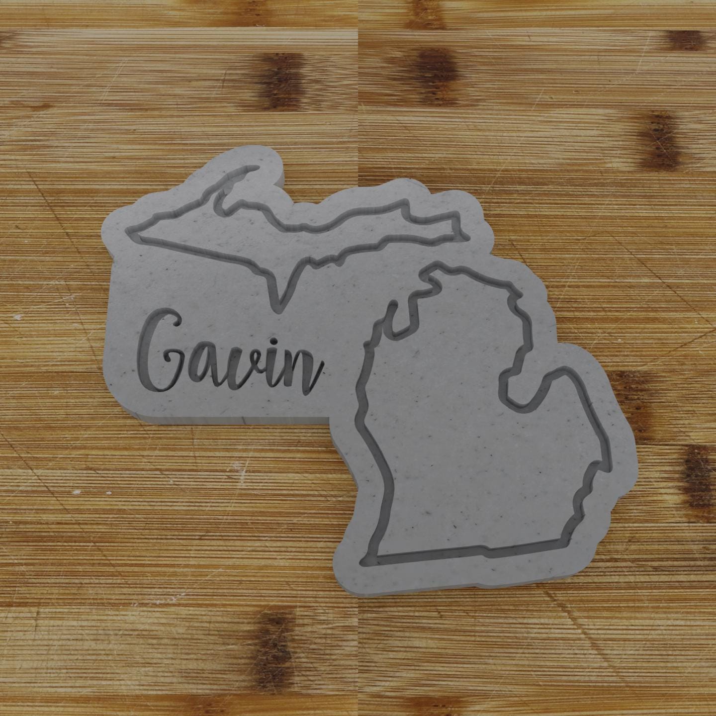 2pc Personalizable Michigan Cookie Cutter & Stamp | USA | United States Cookie Cutter