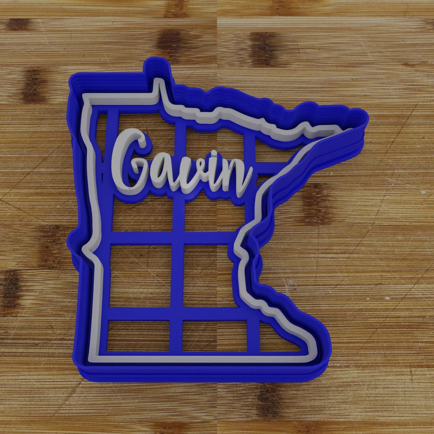 2pc Personalizable Minnesota Cookie Cutter & Stamp | USA | United States Cookie Cutter