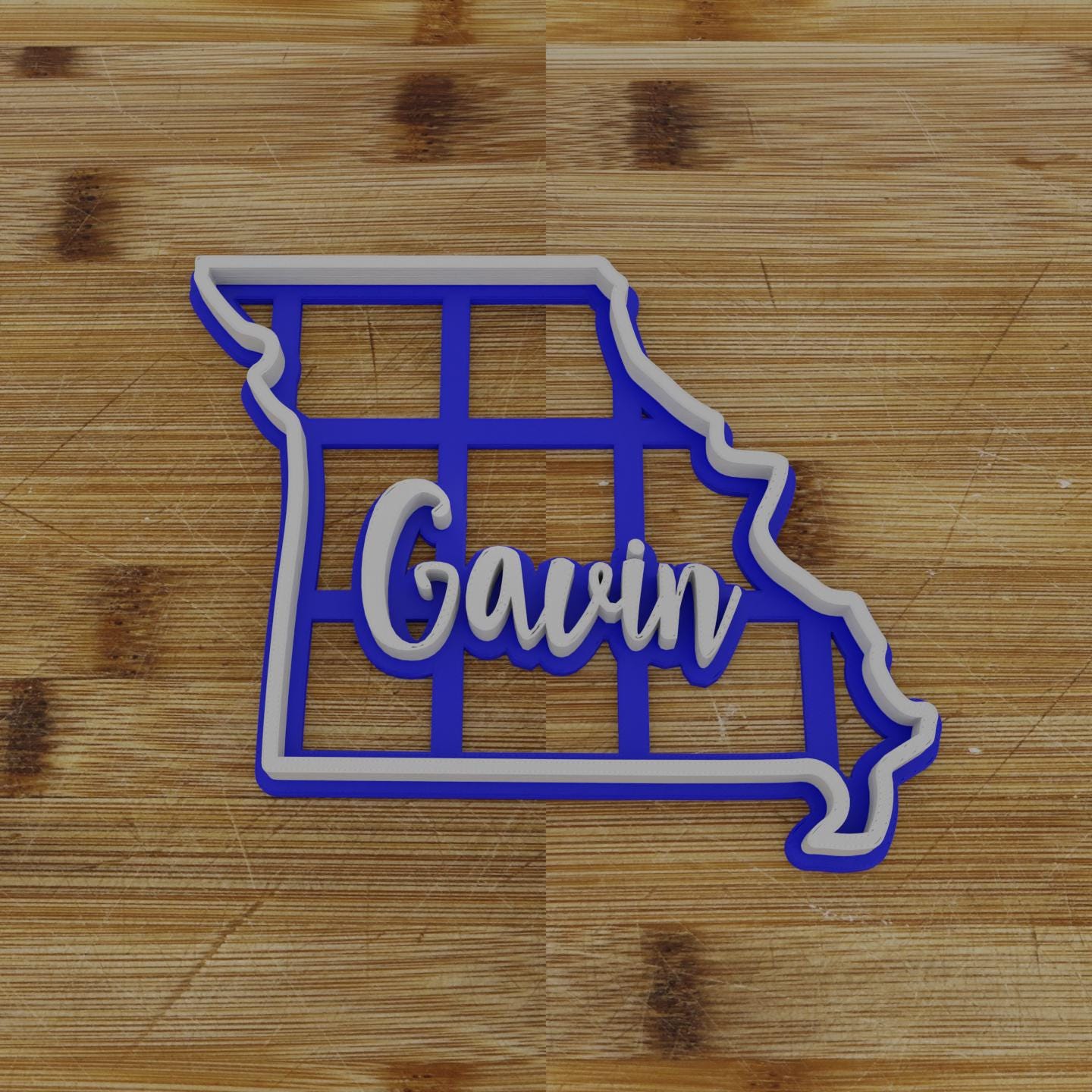 2pc Personalizable Missouri Cookie Cutter & Stamp | USA | United States Cookie Cutter