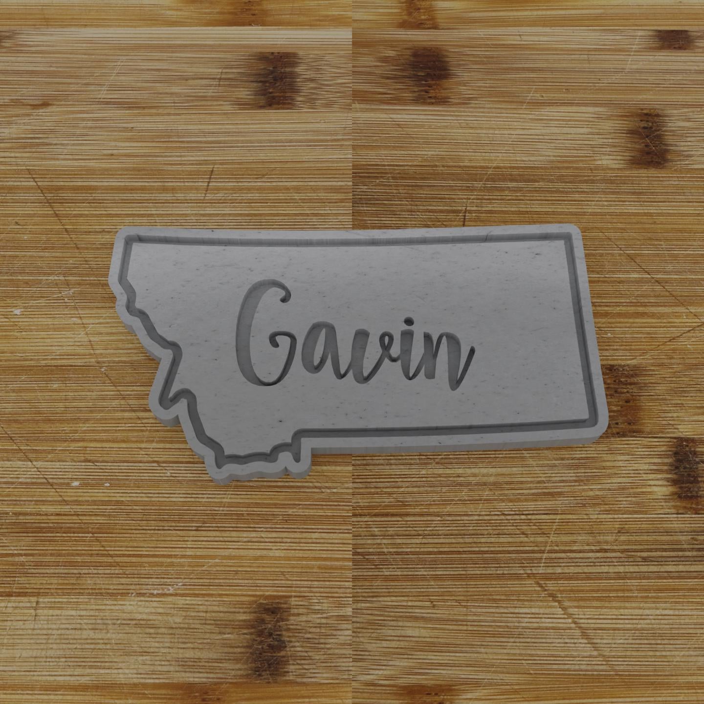 2pc Personalizable Montana Cookie Cutter & Stamp | USA | United States Cookie Cutter