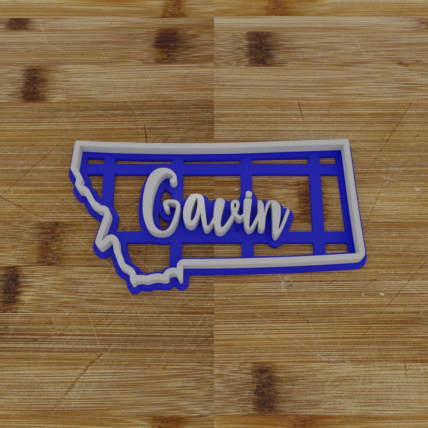 2pc Personalizable Montana Cookie Cutter & Stamp | USA | United States Cookie Cutter