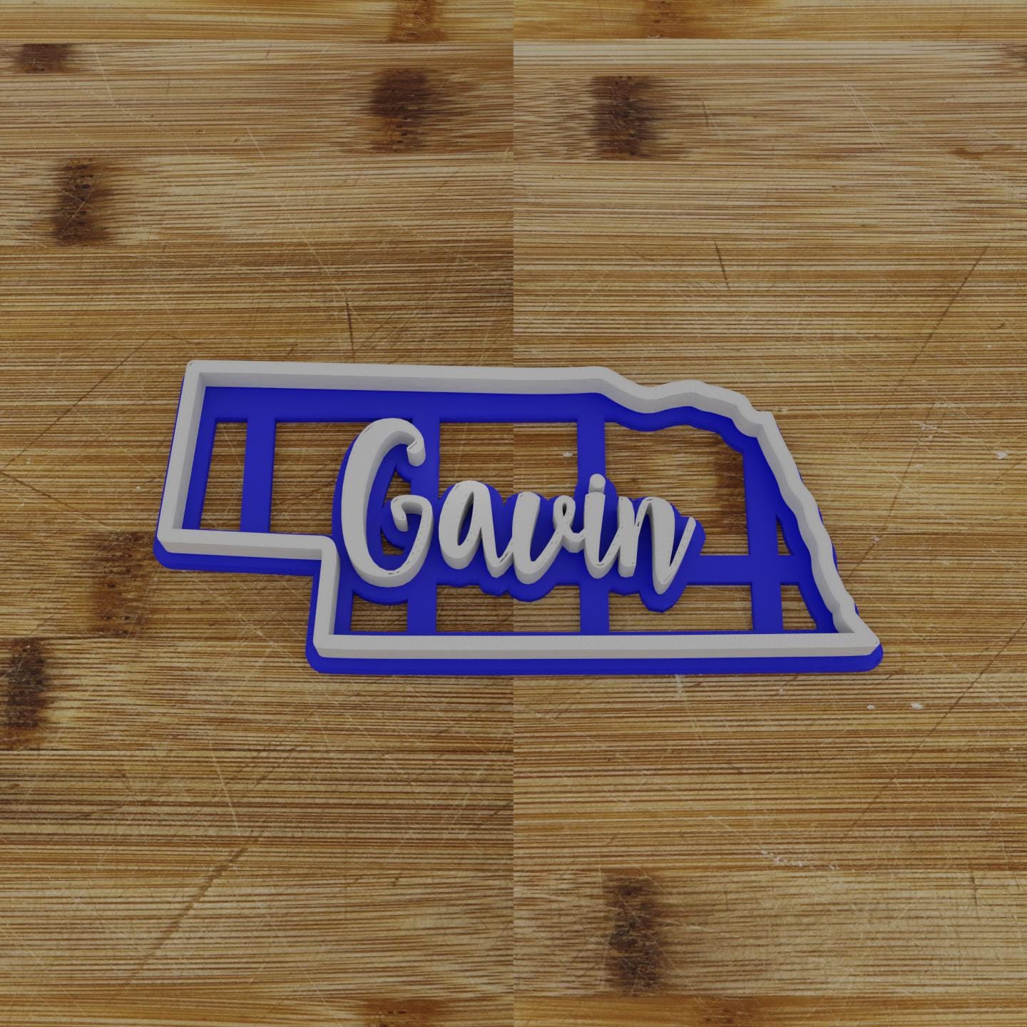 2pc Personalizable Nebraska Cookie Cutter & Stamp | USA | United States Cookie Cutter