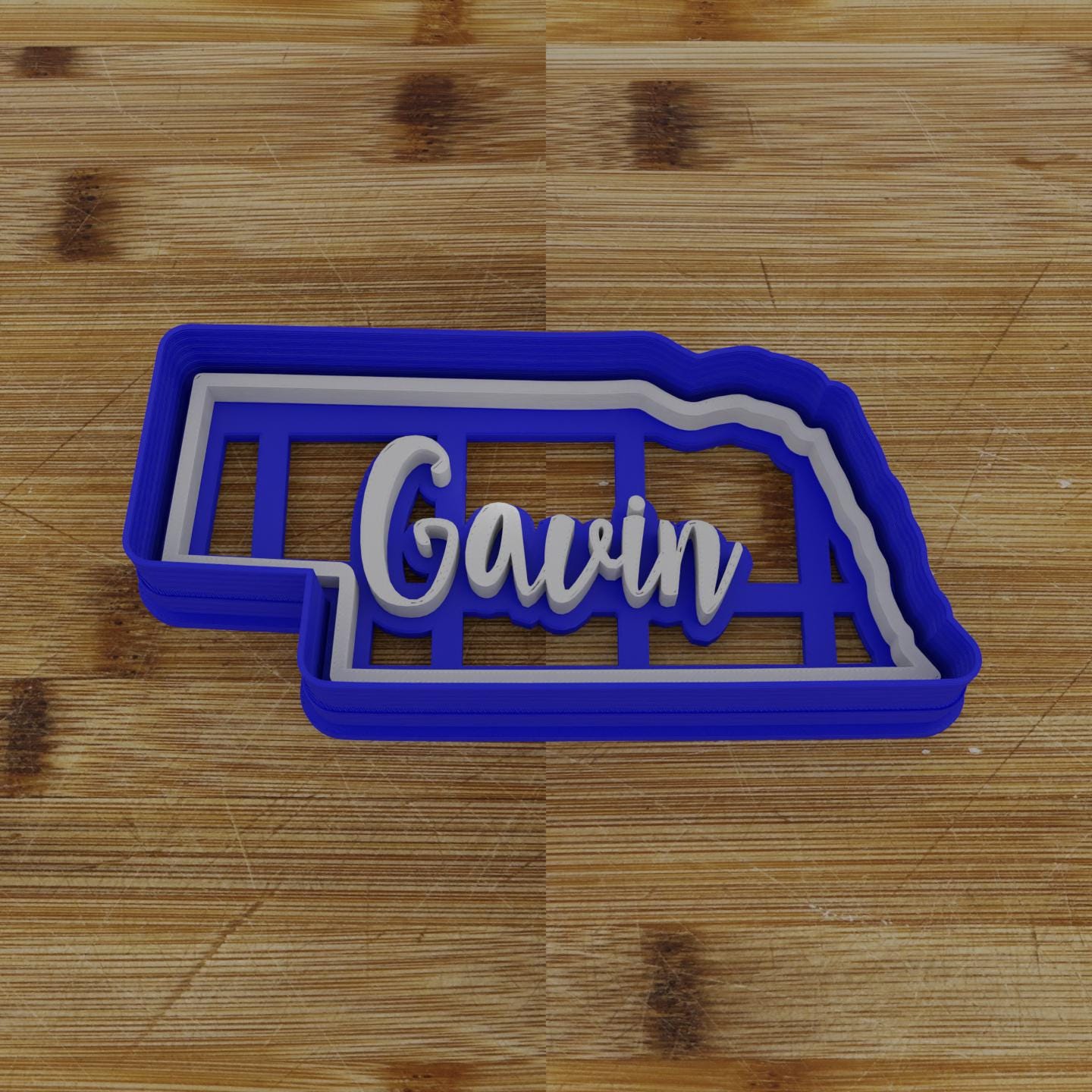 2pc Personalizable Nebraska Cookie Cutter & Stamp | USA | United States Cookie Cutter