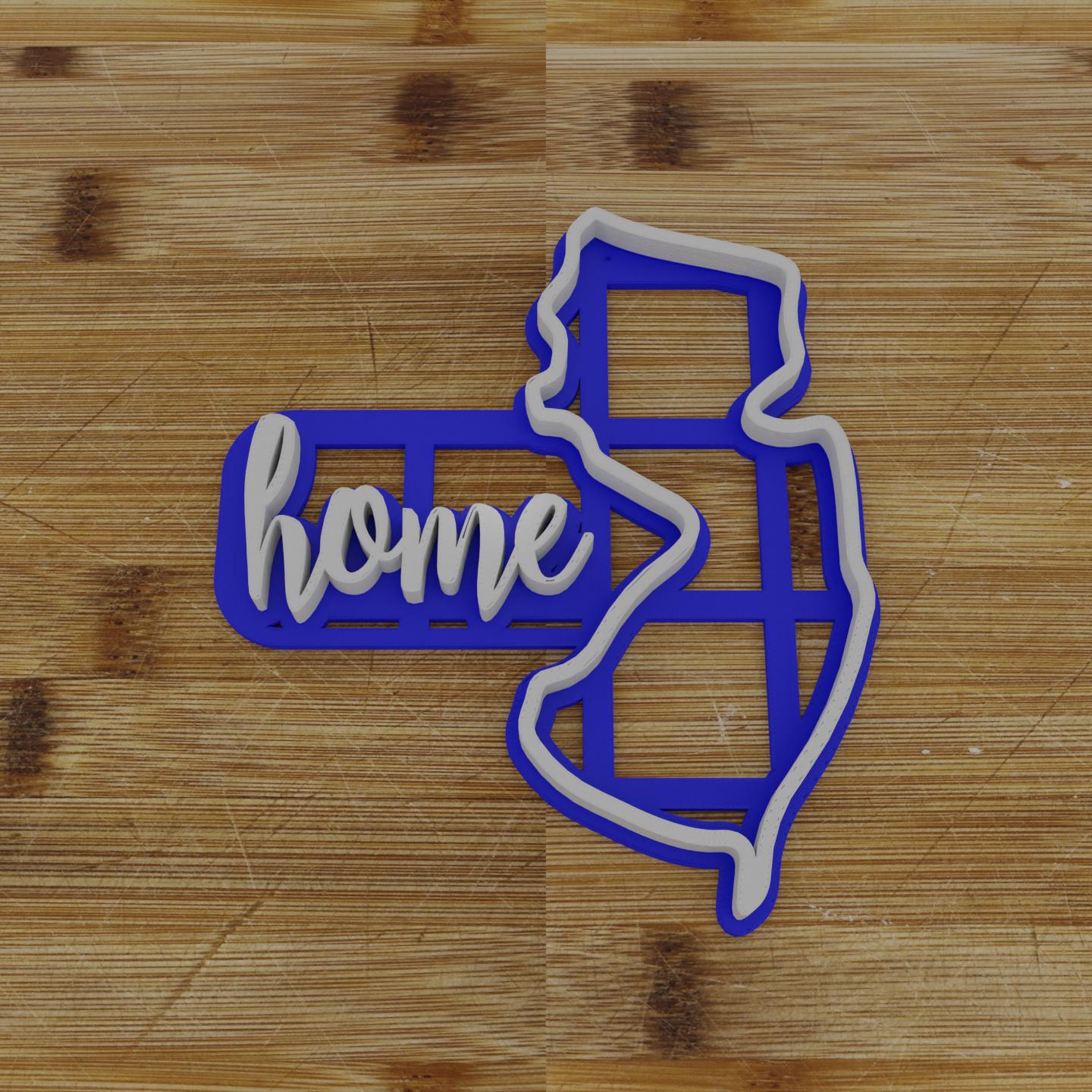 2pc Personalizable New Jersey Cookie Cutter & Stamp | USA | United States Cookie Cutter