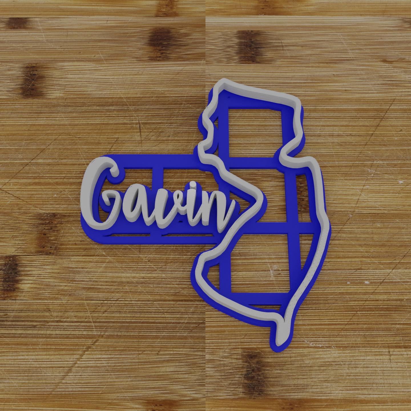 2pc Personalizable New Jersey Cookie Cutter & Stamp | USA | United States Cookie Cutter