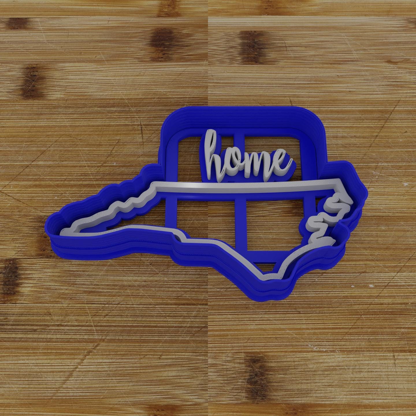 2pc Personalizable North Carolina Cookie Cutter & Stamp | USA | United States Cookie Cutter