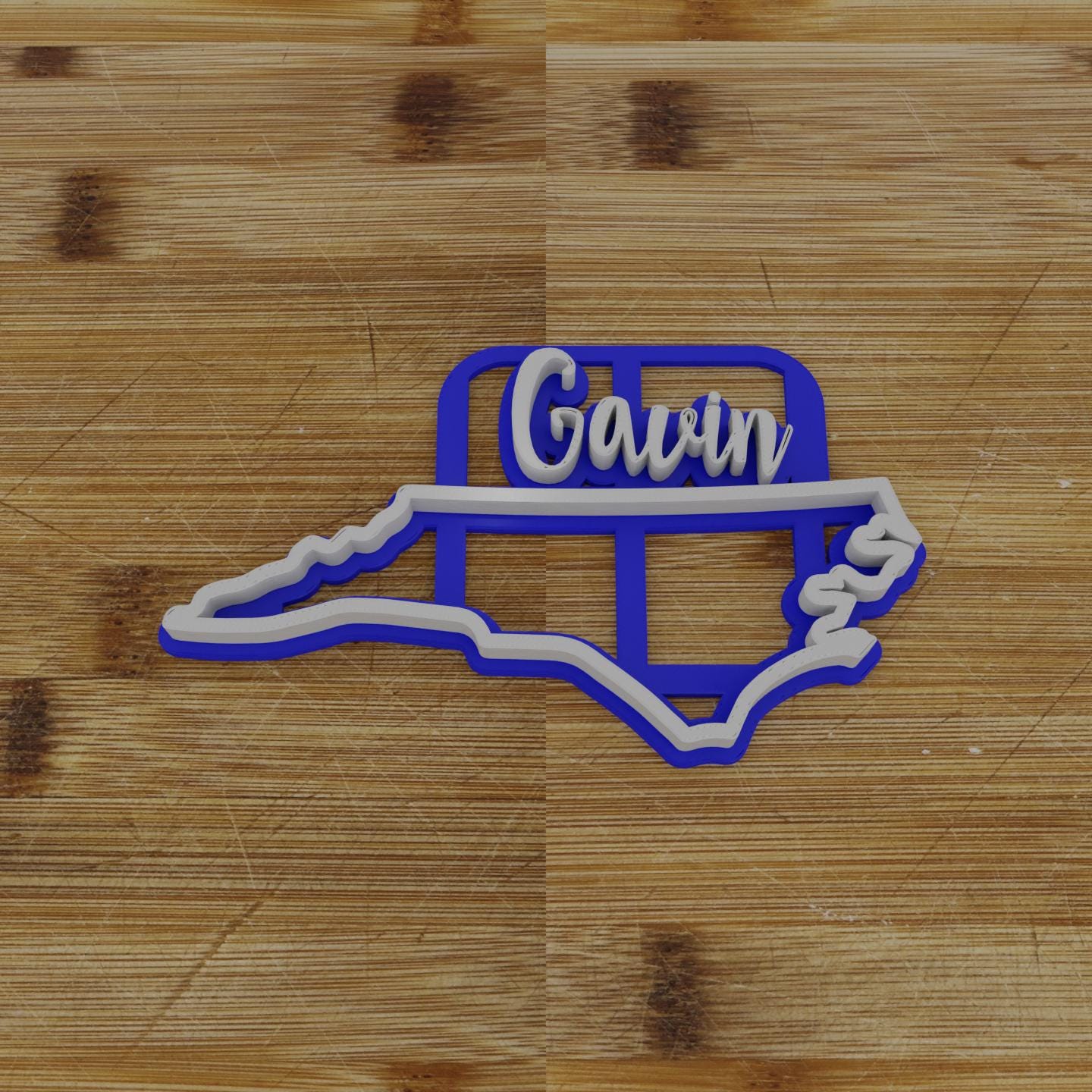 2pc Personalizable North Carolina Cookie Cutter & Stamp | USA | United States Cookie Cutter