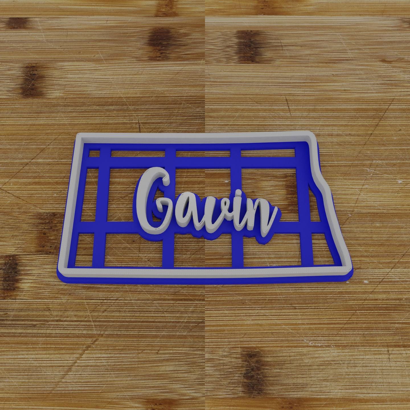 2pc Personalizable North Dakota Cookie Cutter & Stamp | USA | United States Cookie Cutter